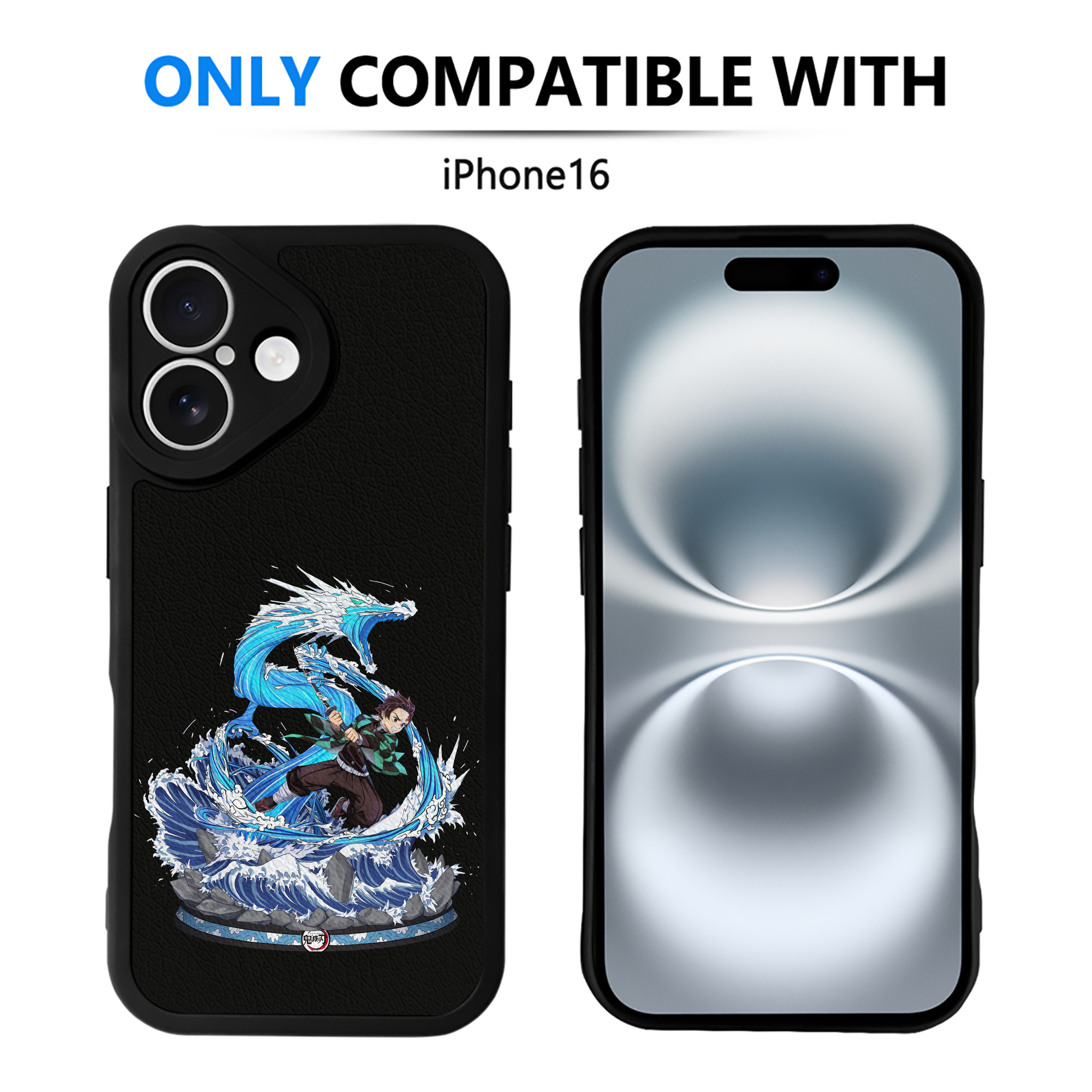 （画像用） 鬼滅の刃 竈門 炭治郎／かまど たんじろう Kamado Tanjirou 【iPhone 16シリーズ対応】シリコンスマホケース（レザー調） 材質：シリコン
